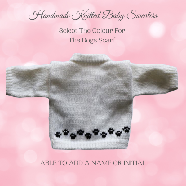 Black Lab Retreiver Baby Sweater, Handmade Knitted Baby Sweater, Personalized Baby Sweater