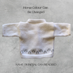 Horse Baby Sweater, Handmade Knitted Baby Sweater, Personalized Baby Sweater