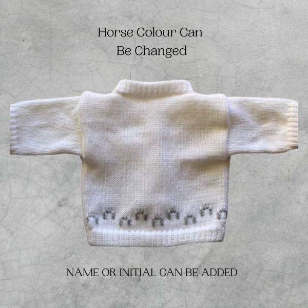 Horse Baby Sweater, Handmade Knitted Baby Sweater, Personalized Baby Sweater