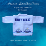 Sailing Ships Baby Sweater, Handmade Knitted Baby Sweater, Personalized Baby Sweater