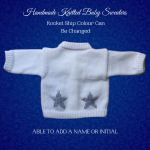 Rocket Baby Sweater, Handmade Knitted Baby Sweater, Personalized Baby Sweater
