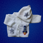 Rocket Baby Sweater, Handmade Knitted Baby Sweater, Personalized Baby Sweater