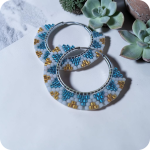 925 Sterling Silver Beaded Hoop Earring