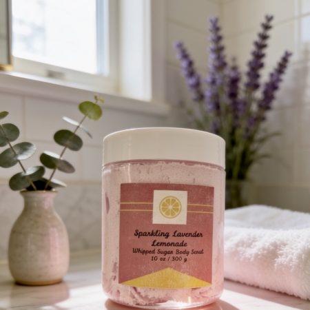 Sparkling Lavender Lemonade Whipped Sugar Body Scrub. 10 oz / 300 g