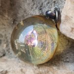 Rose Melody - Glass Pendant, Fantasy Necklace