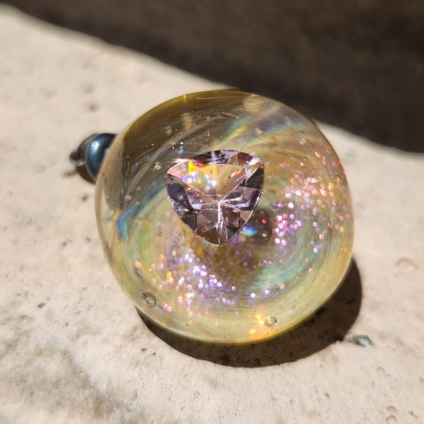 Rose Melody - Glass Pendant, Fantasy Necklace