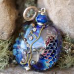 Ocean Dragon - Glass Pendant, Fantasy Necklace