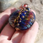 Ocean Dragon - Glass Pendant, Fantasy Necklace