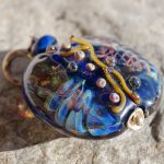 Ocean Dragon - Glass Pendant, Fantasy Necklace