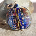 Ocean Dragon - Glass Pendant, Fantasy Necklace