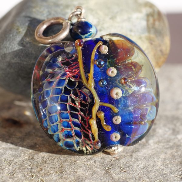 Ocean Dragon - Glass Pendant, Fantasy Necklace
